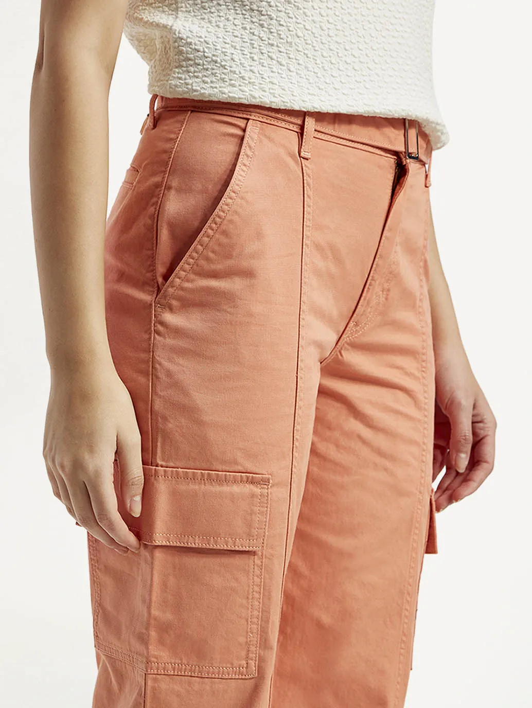 Women's 94 Orange Baggy Fit Mid Rise Jeans Classic Cut On-the-Go Look