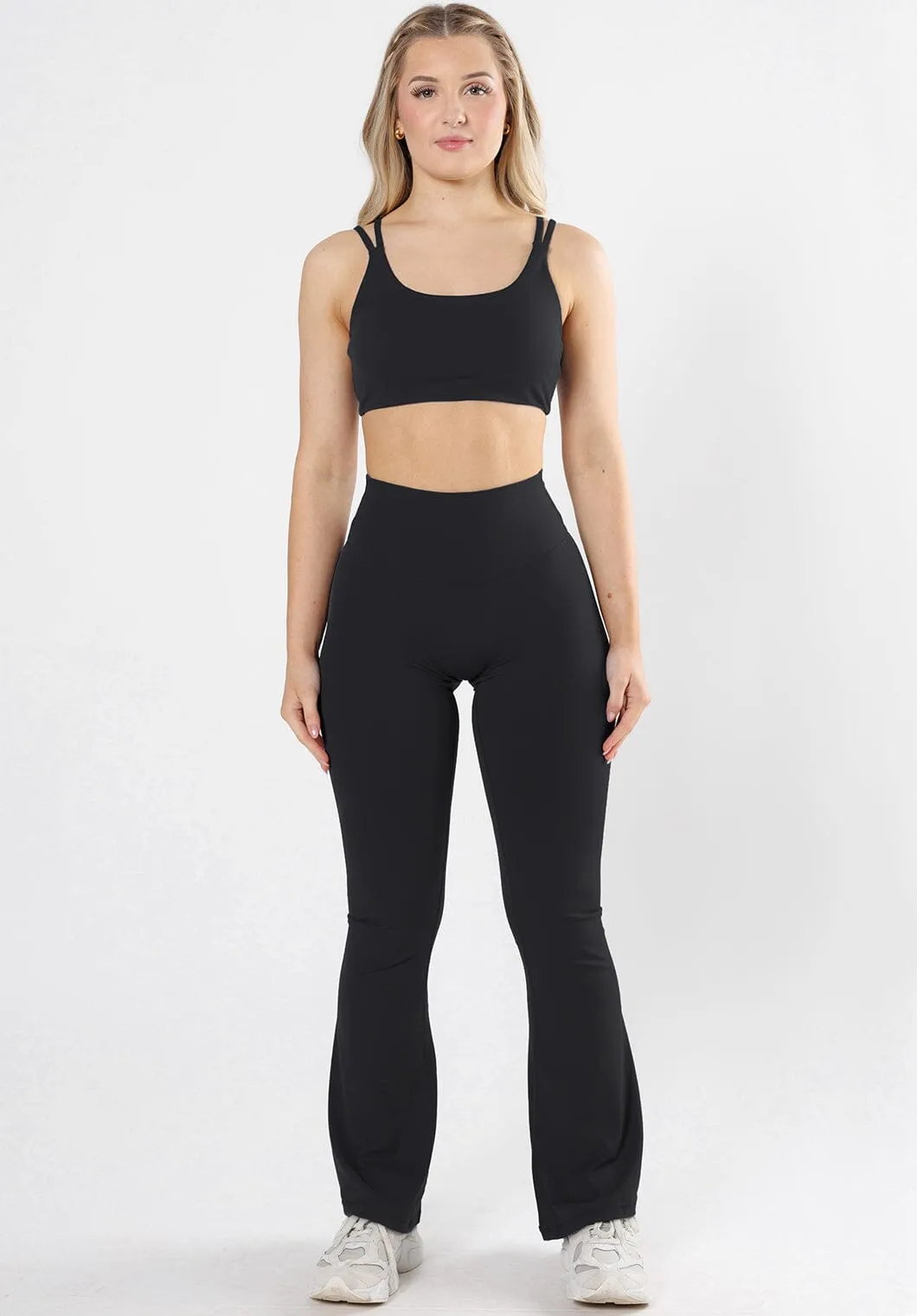 RecStretch? Original Sculptseam? Plus Essential Flare Legging 31" Black Comfortable Activewear Sporty Look