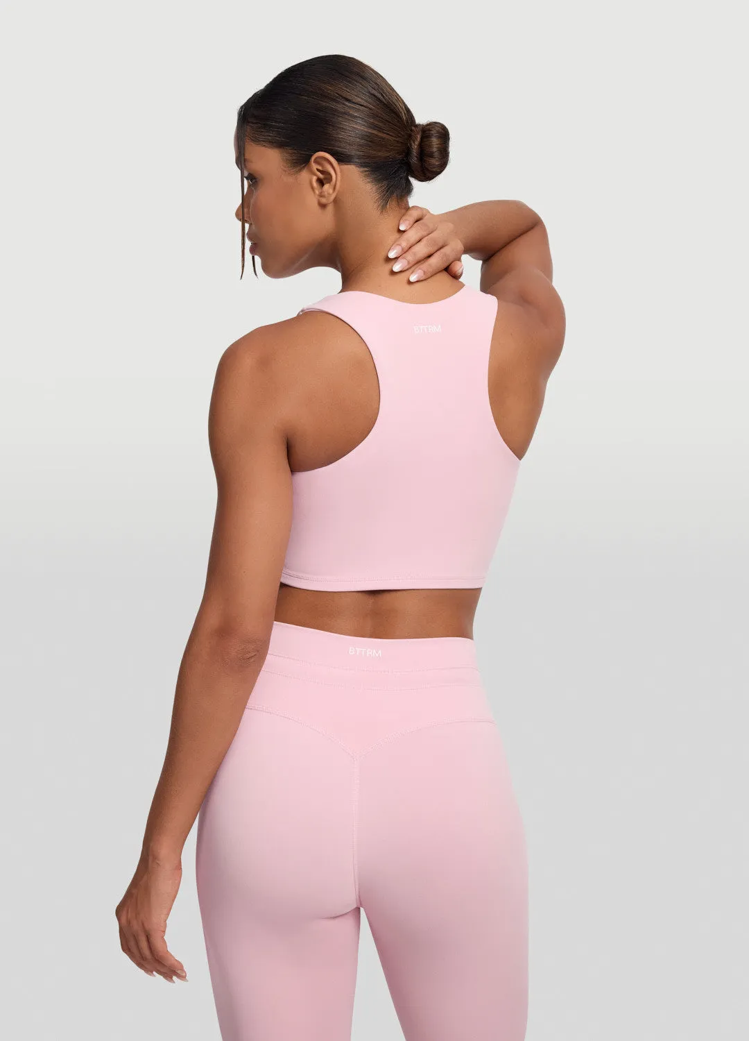 Two-Tone Crop Top Microfiber Material