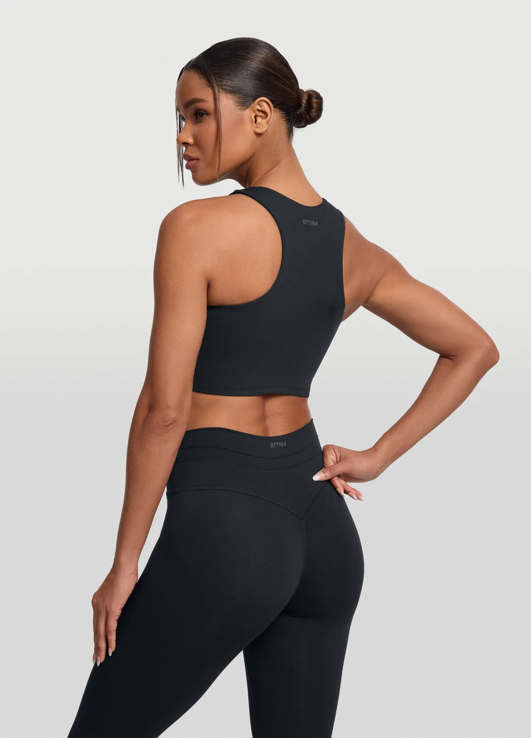 Two-Tone Crop Top MinimalistSilhouette