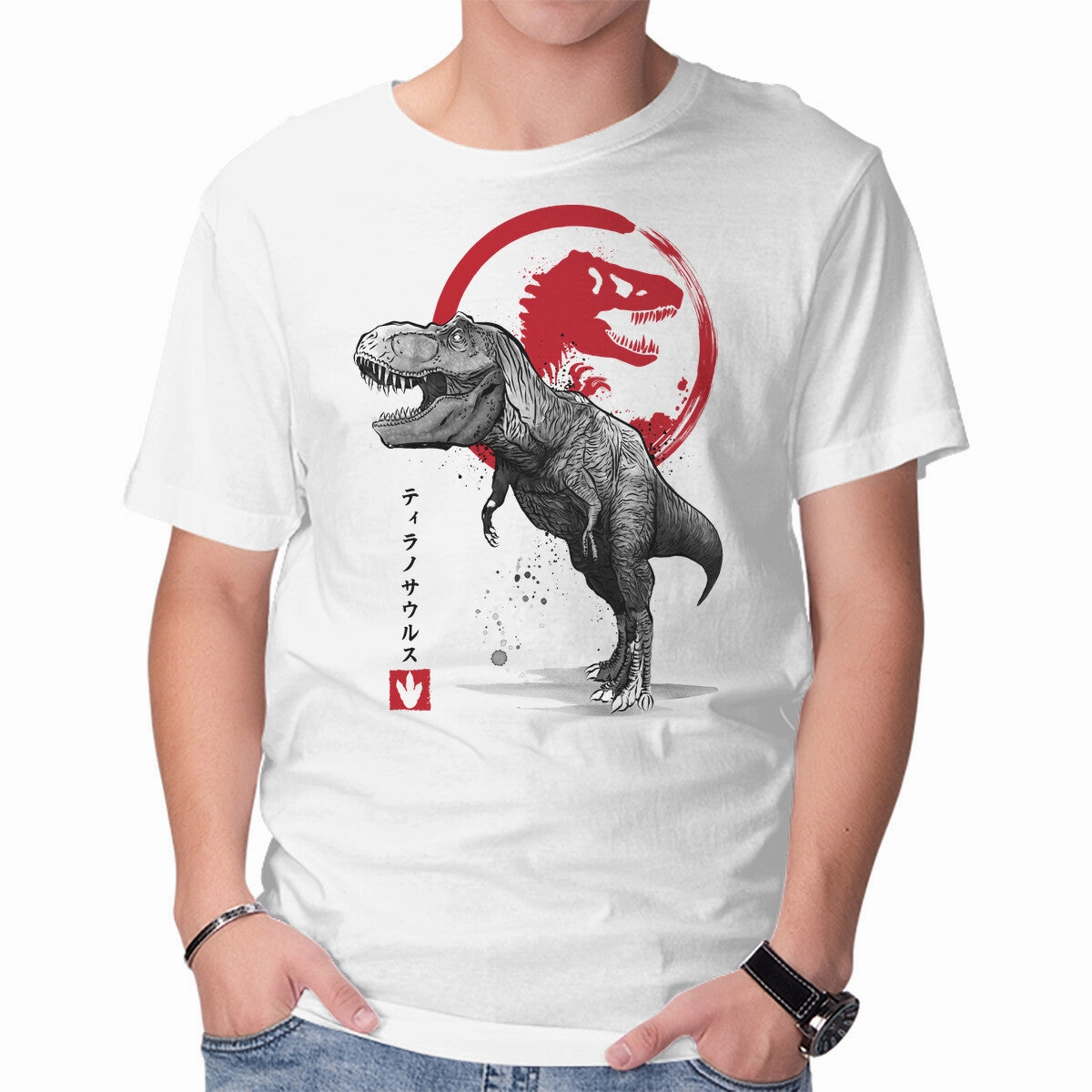 Tyrannosaurus Sumi-E polo neck Breathable Fit