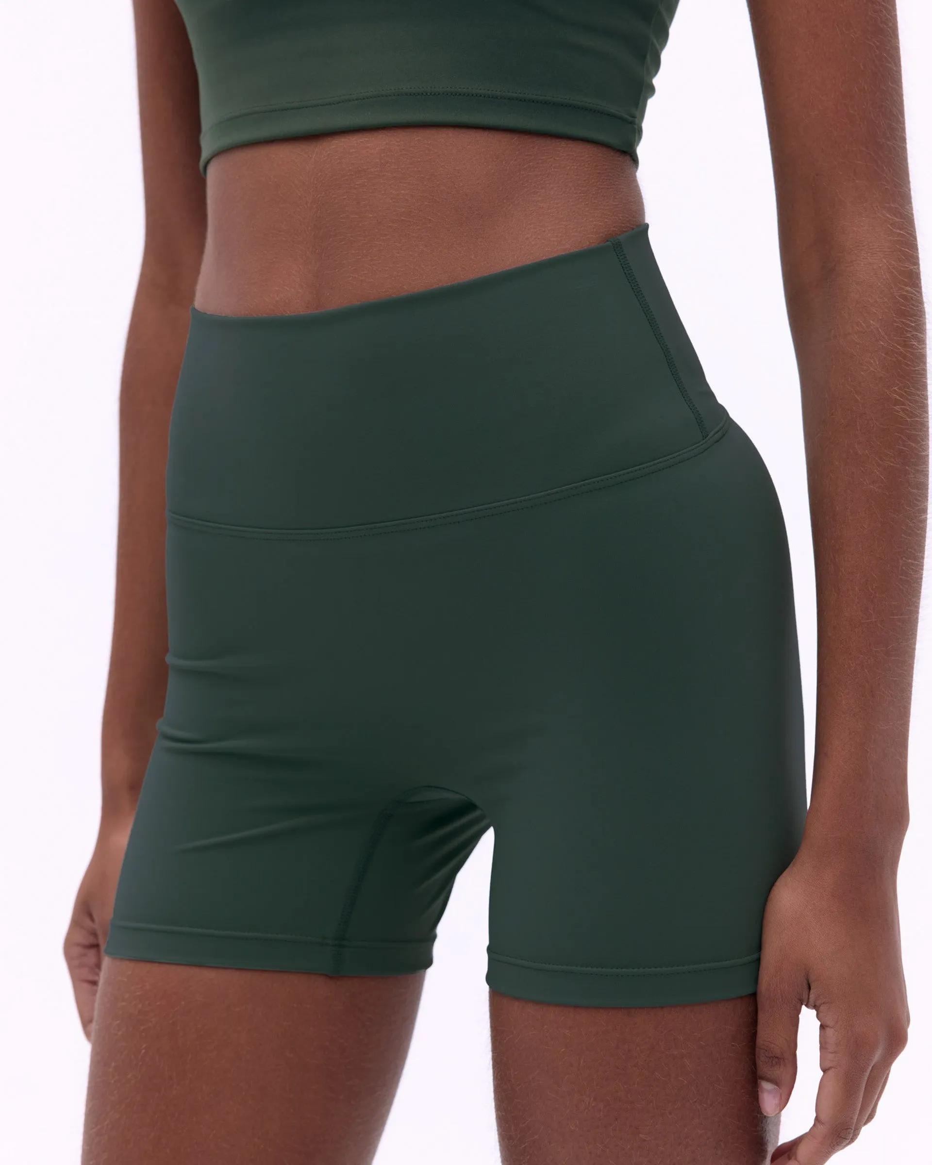 Stretchable Waistband Ultimate Ultra Crop Shorts - Dark Olive