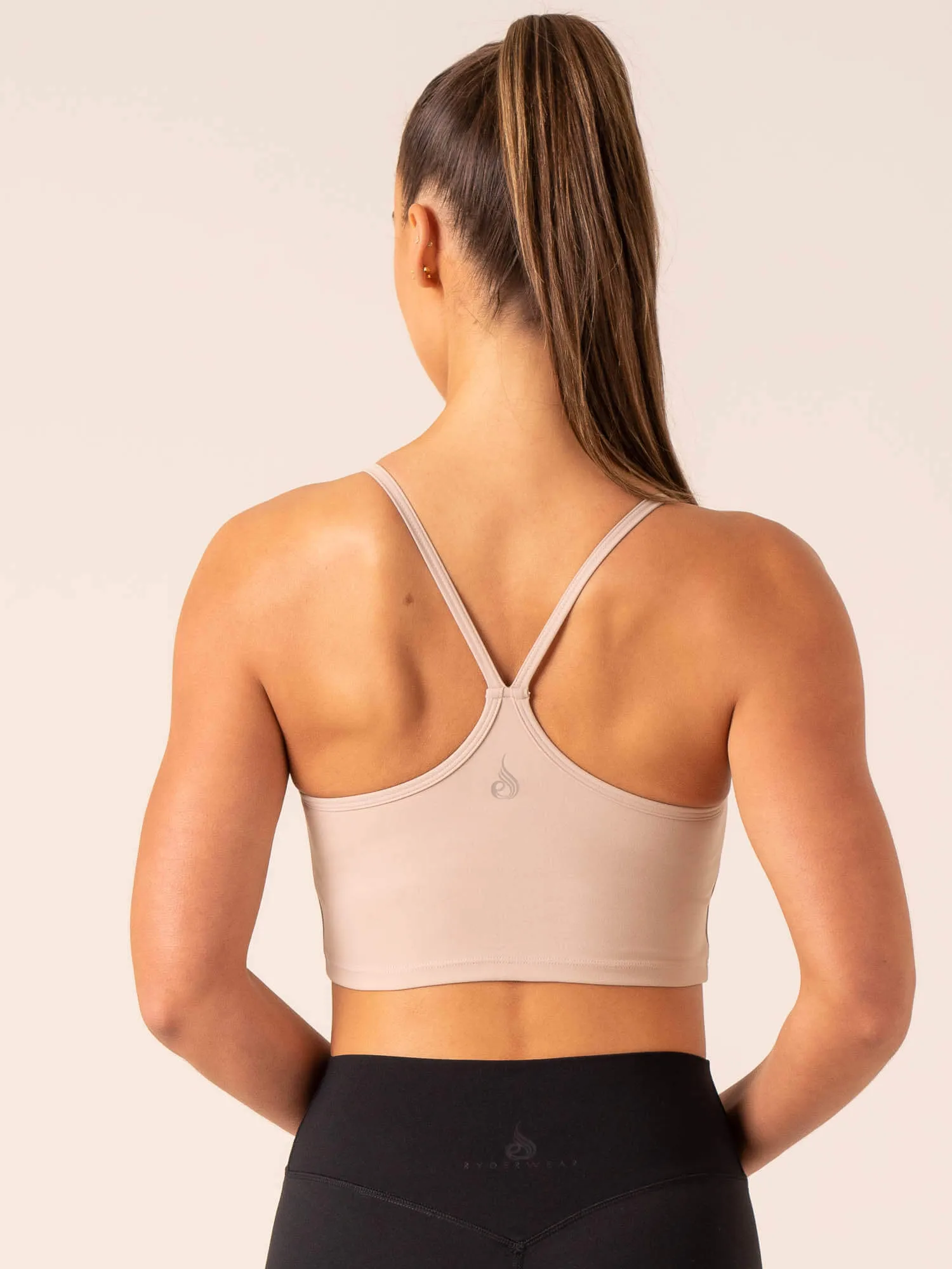 Embody Compression Tank Bra - Mushroom Self Fabric Tie Closure