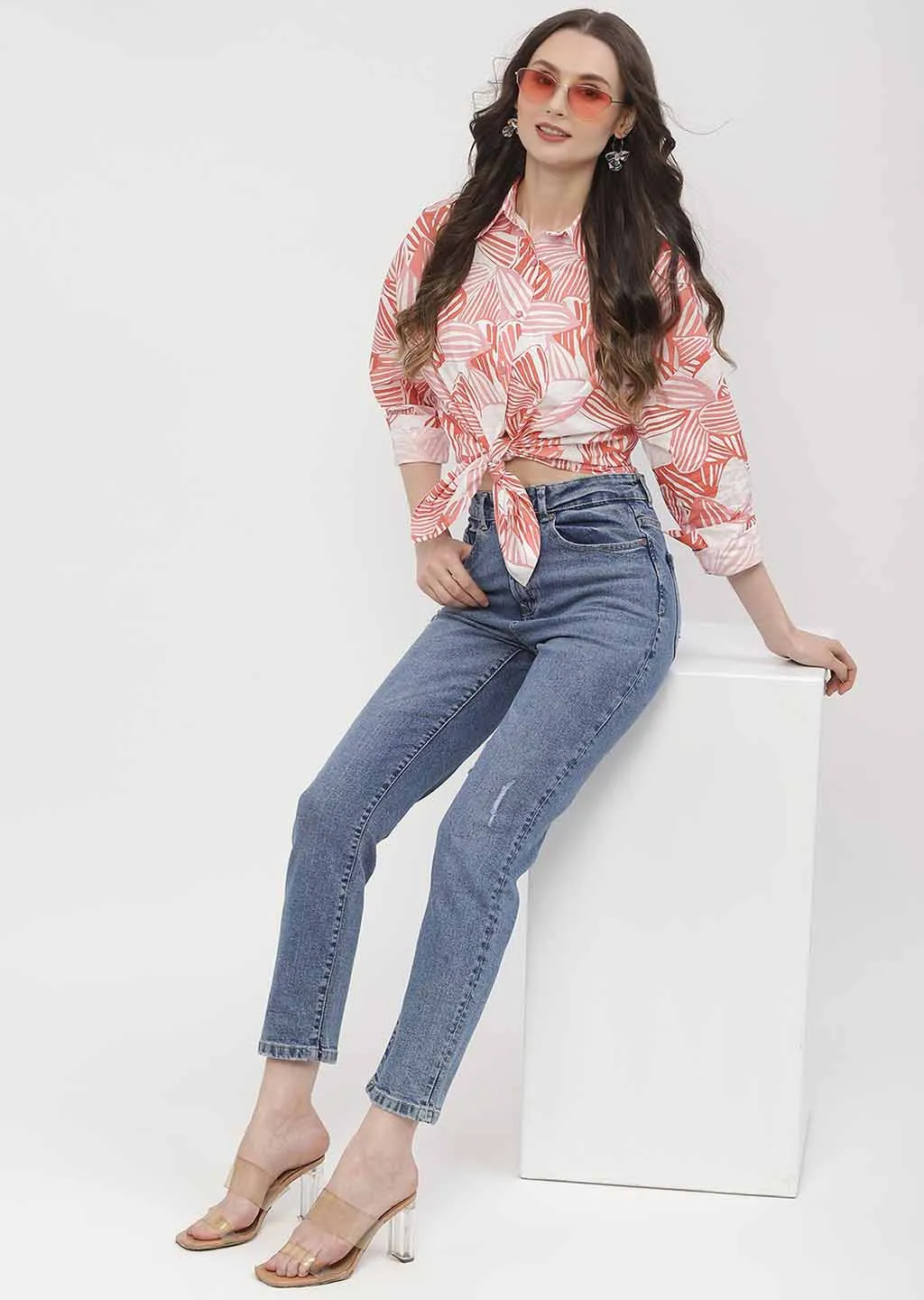 Easy Layering Madame Light Distressed Mid Blue Slim Fit Jeans