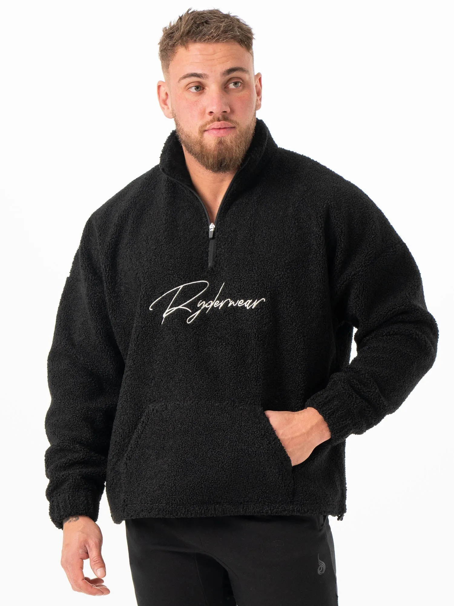 Unisex Teddy Jumper - Black ErgonomicSleeveCut