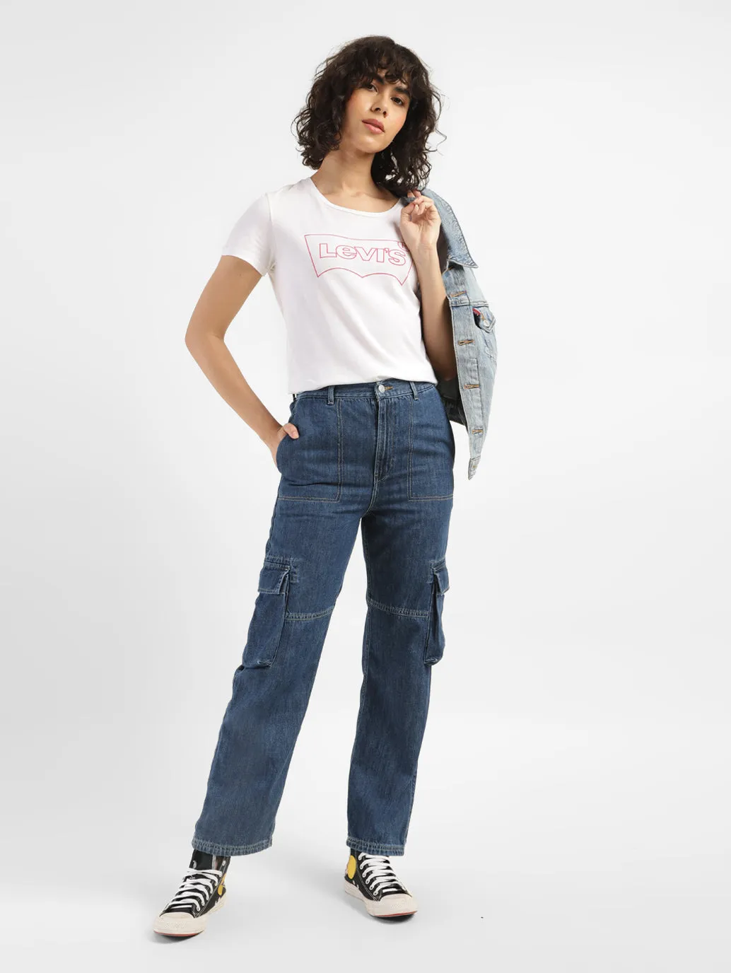 Women's Blue Bootcut Fit Mid Rise Jeans Fresh Look
