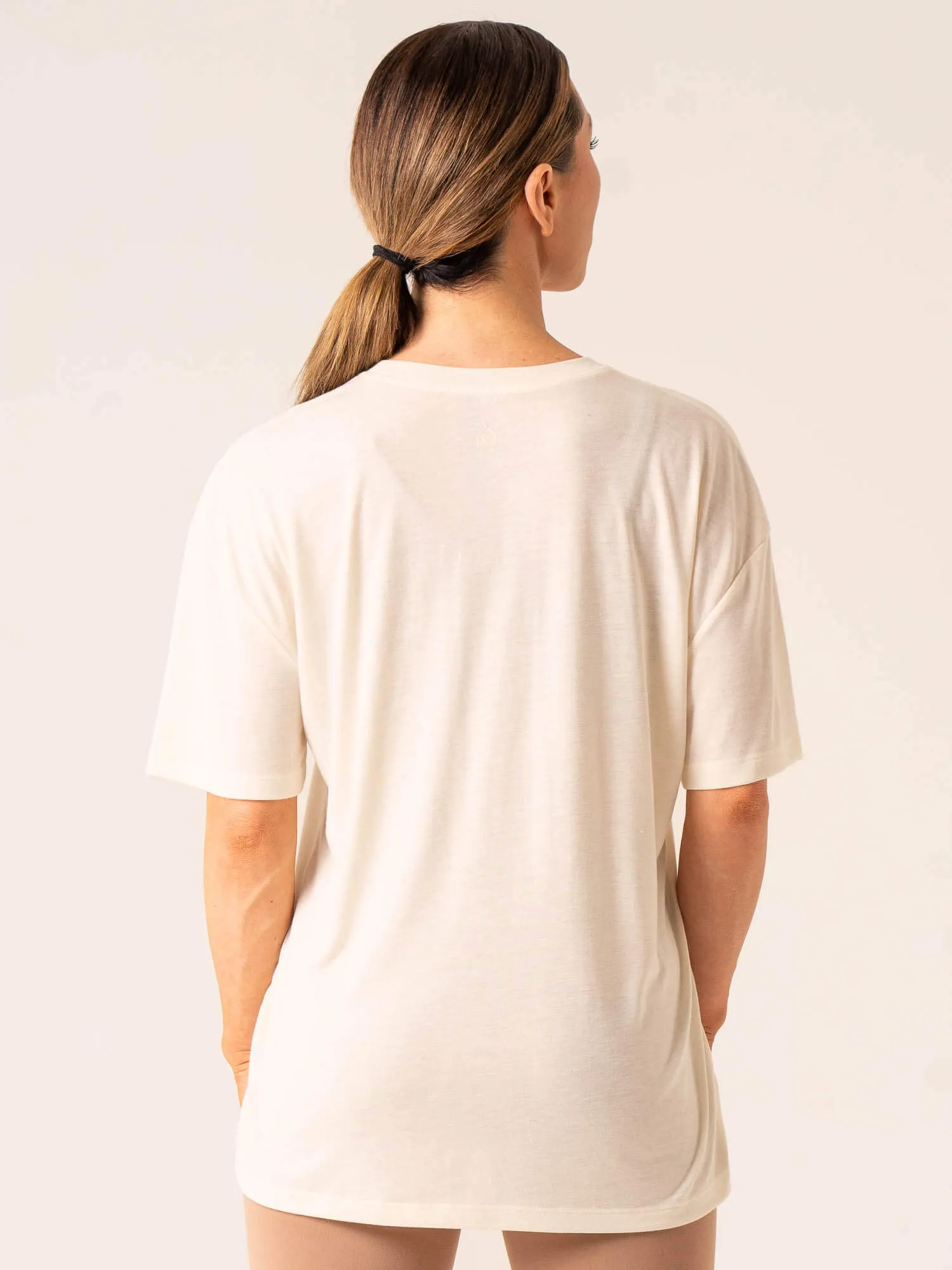 Stylish Wearable Vintage Wash Unstoppable Oversized T-Shirt - Vanilla