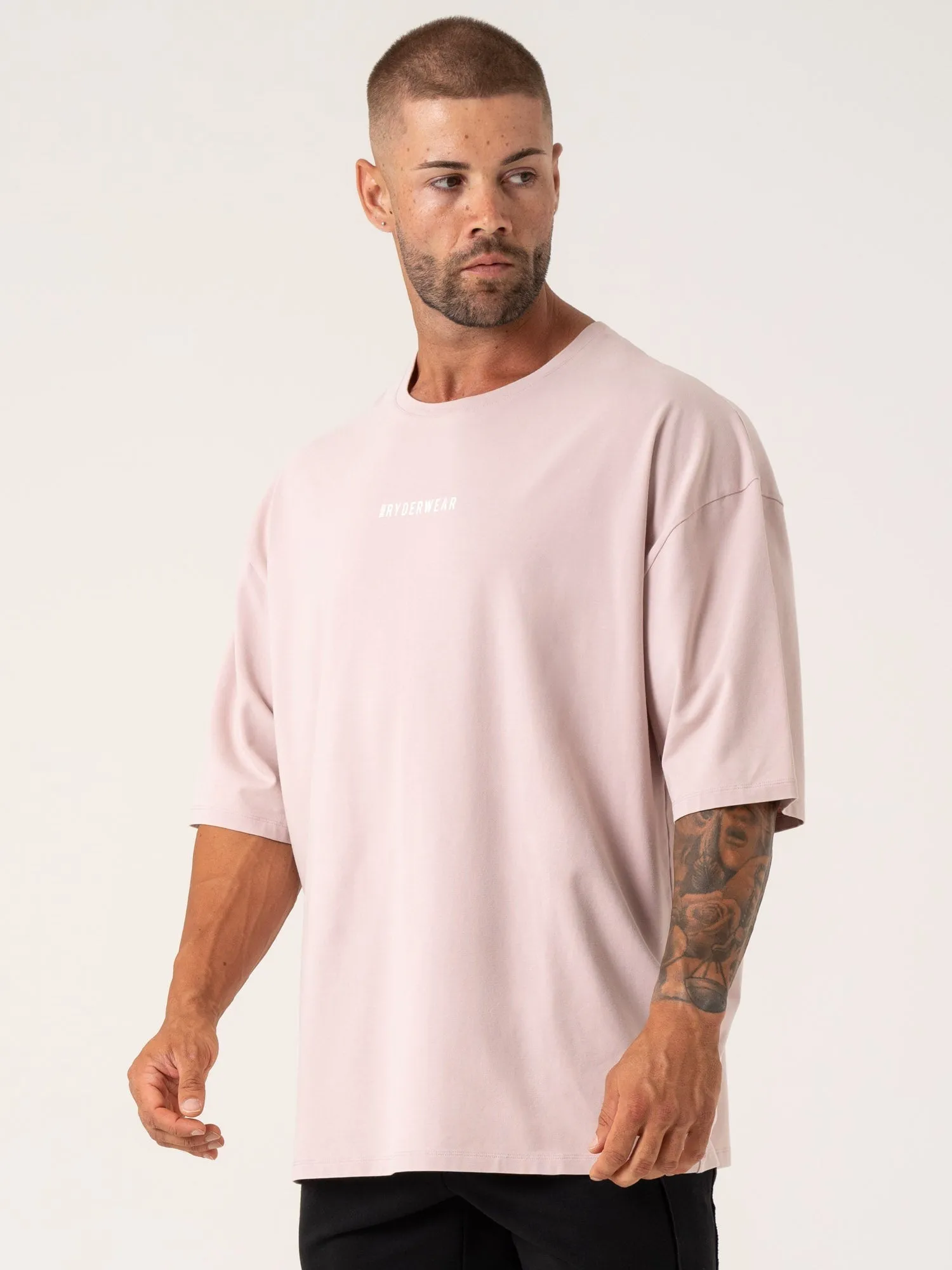 Chill Mode Fit Casual and cool Pursuit Oversized T-Shirt - Cinder Stonewash