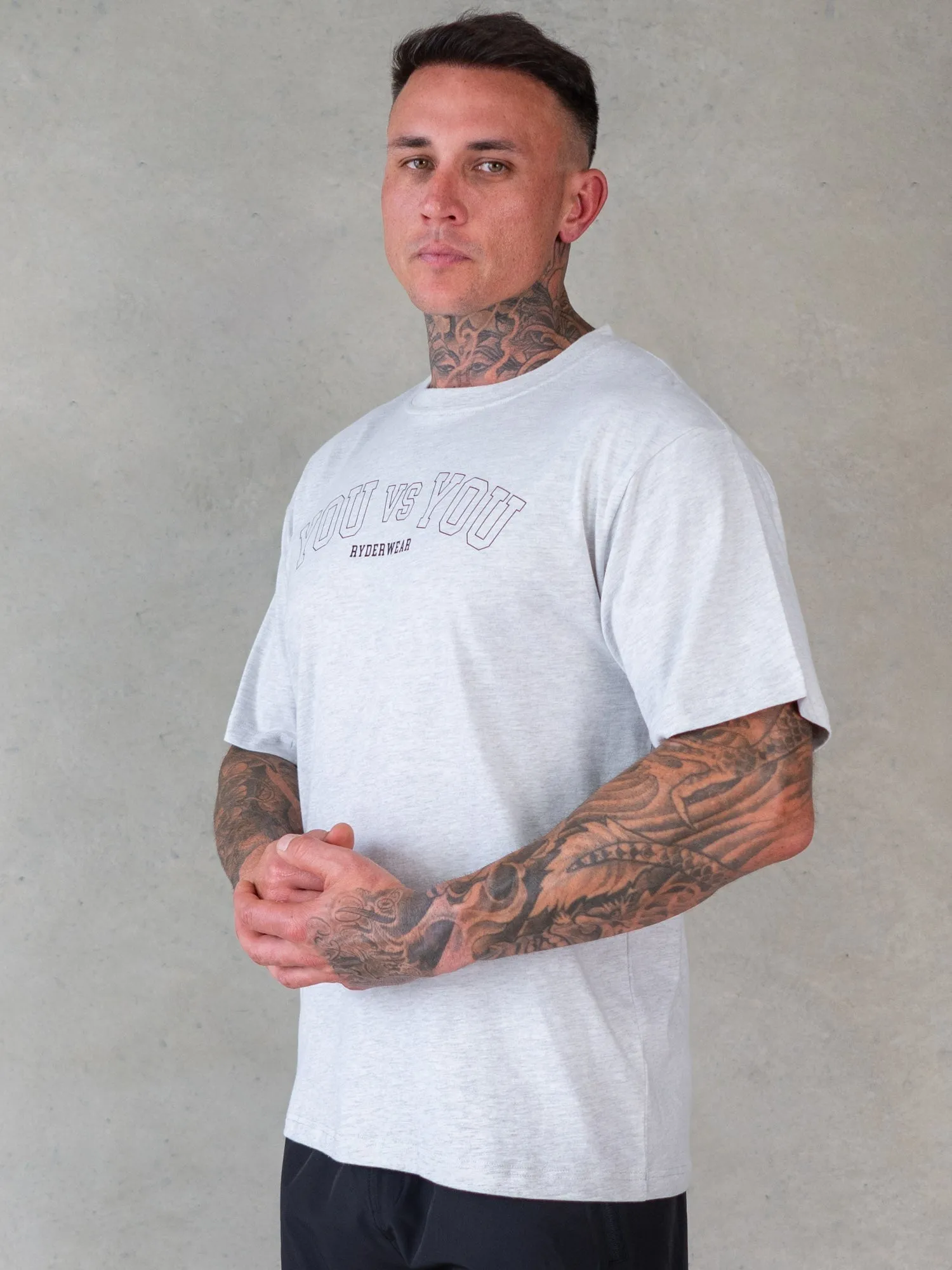 You vs You Oversized T-Shirt - Snow Marl Classic timelessness Zip Up