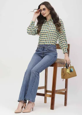 Madame Cut Seam Dark Blue Flared Jeans Core Layer Go-To Garment