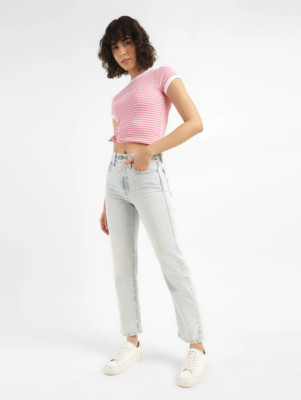 Women's Light Blue Wedgie Straight Fit Mid Rise Jeans Sleek Comfort Night Out Traveler Gear Stylish