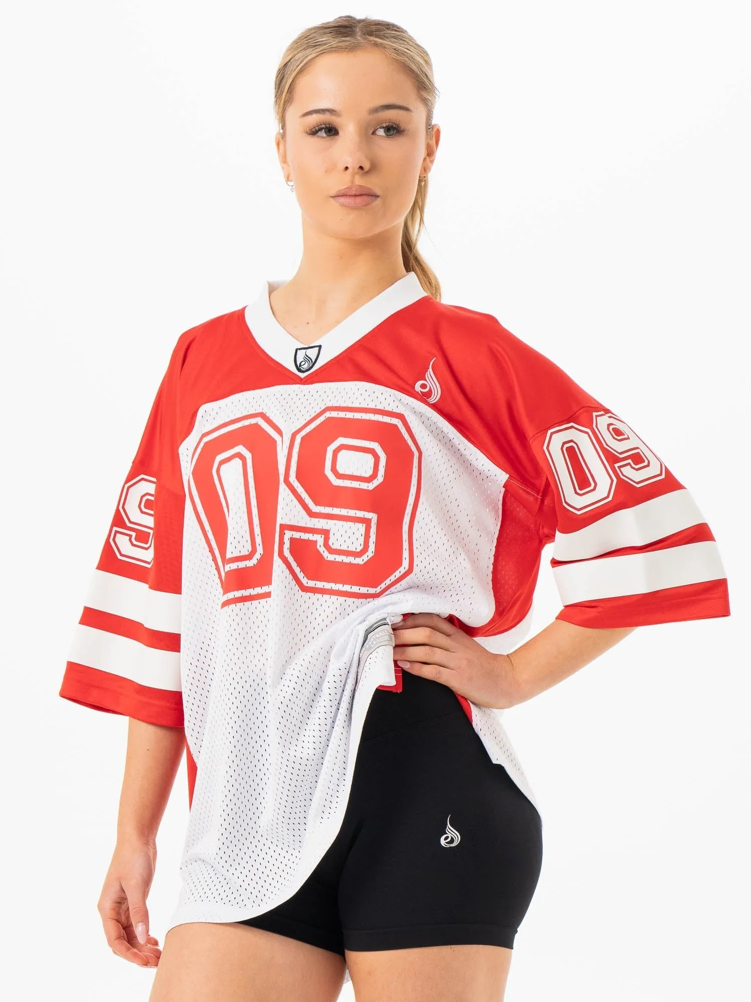 Varsity Jersey - Red Denim combination