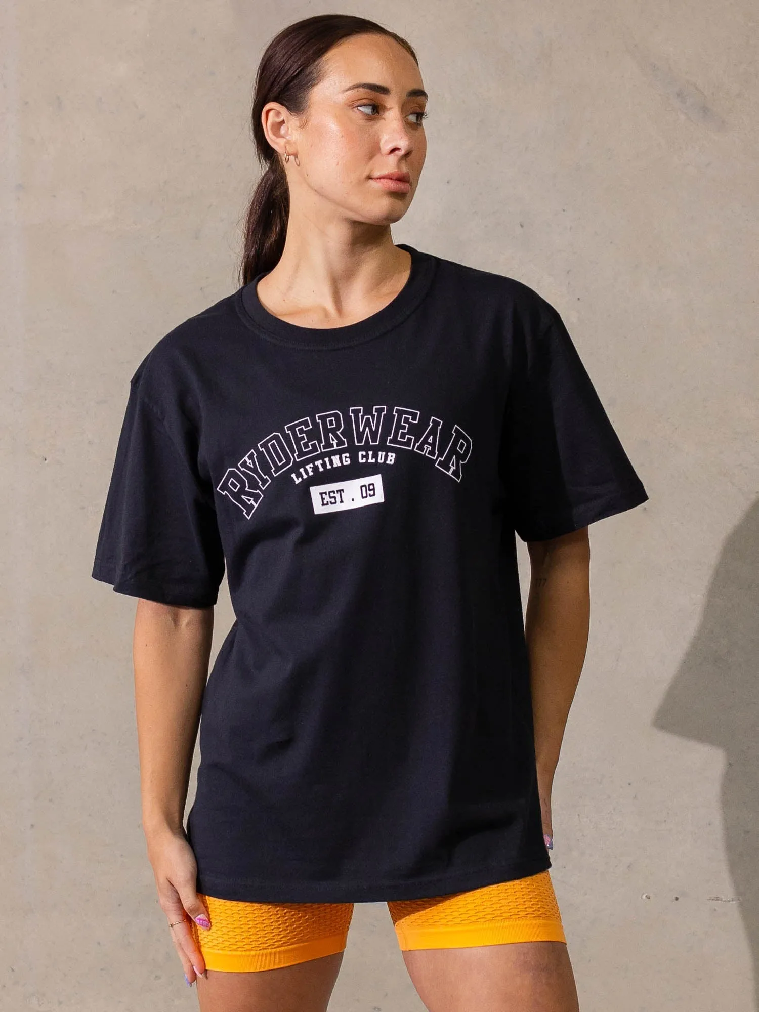 Varsity Oversized T-Shirt - Black Garment Dyed