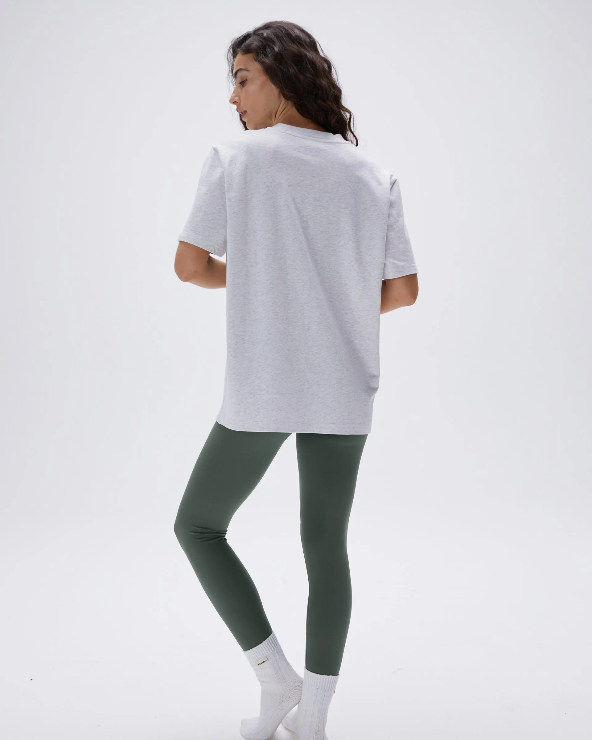 Varsity Stitch Short Sleeve Oversized T-shirt - Light Grey Melange/Black LayeringFriendly MultiPly Fabric