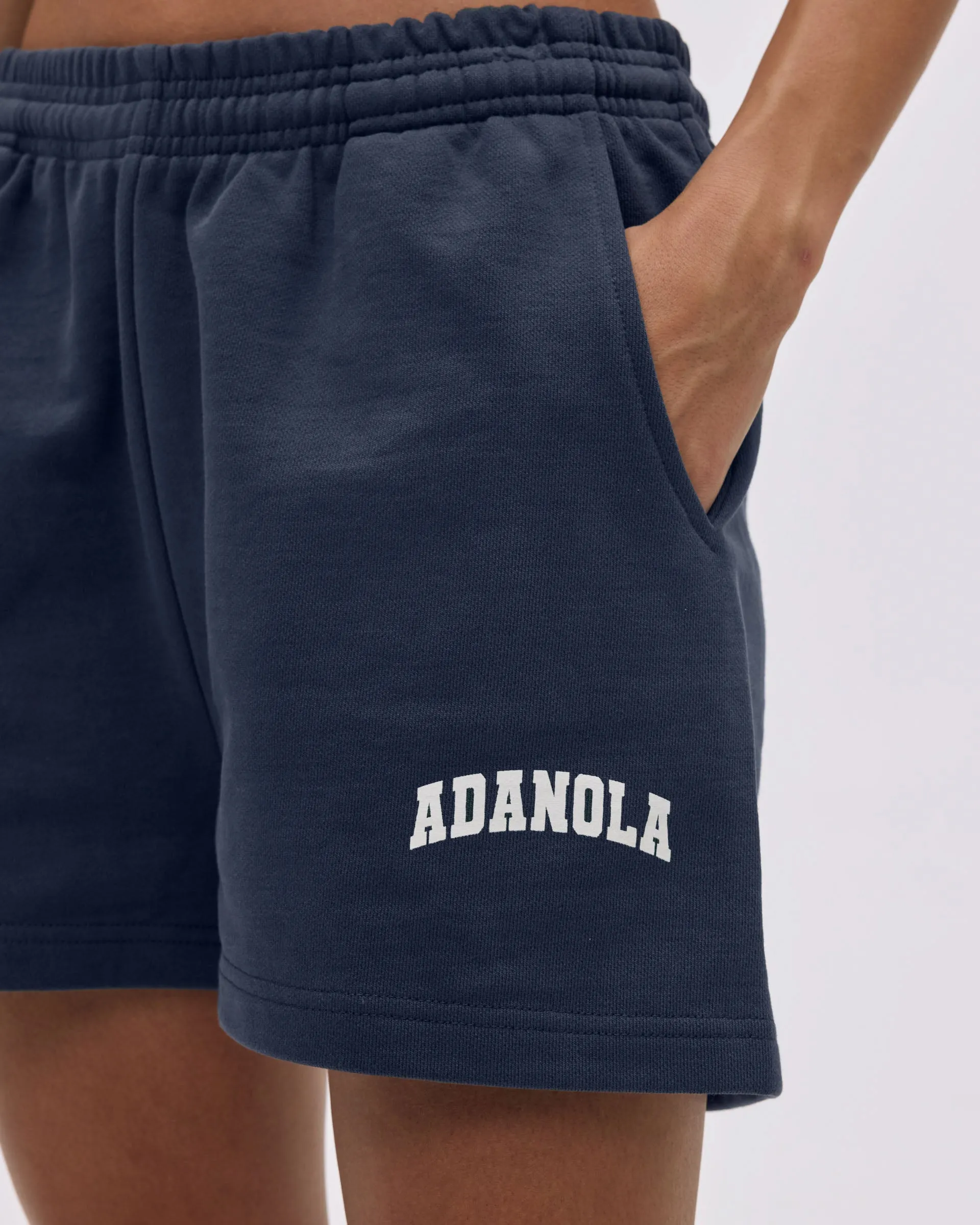 Body Stretch Varsity Sweat Shorts - Midnight Blue/Marshmallow White