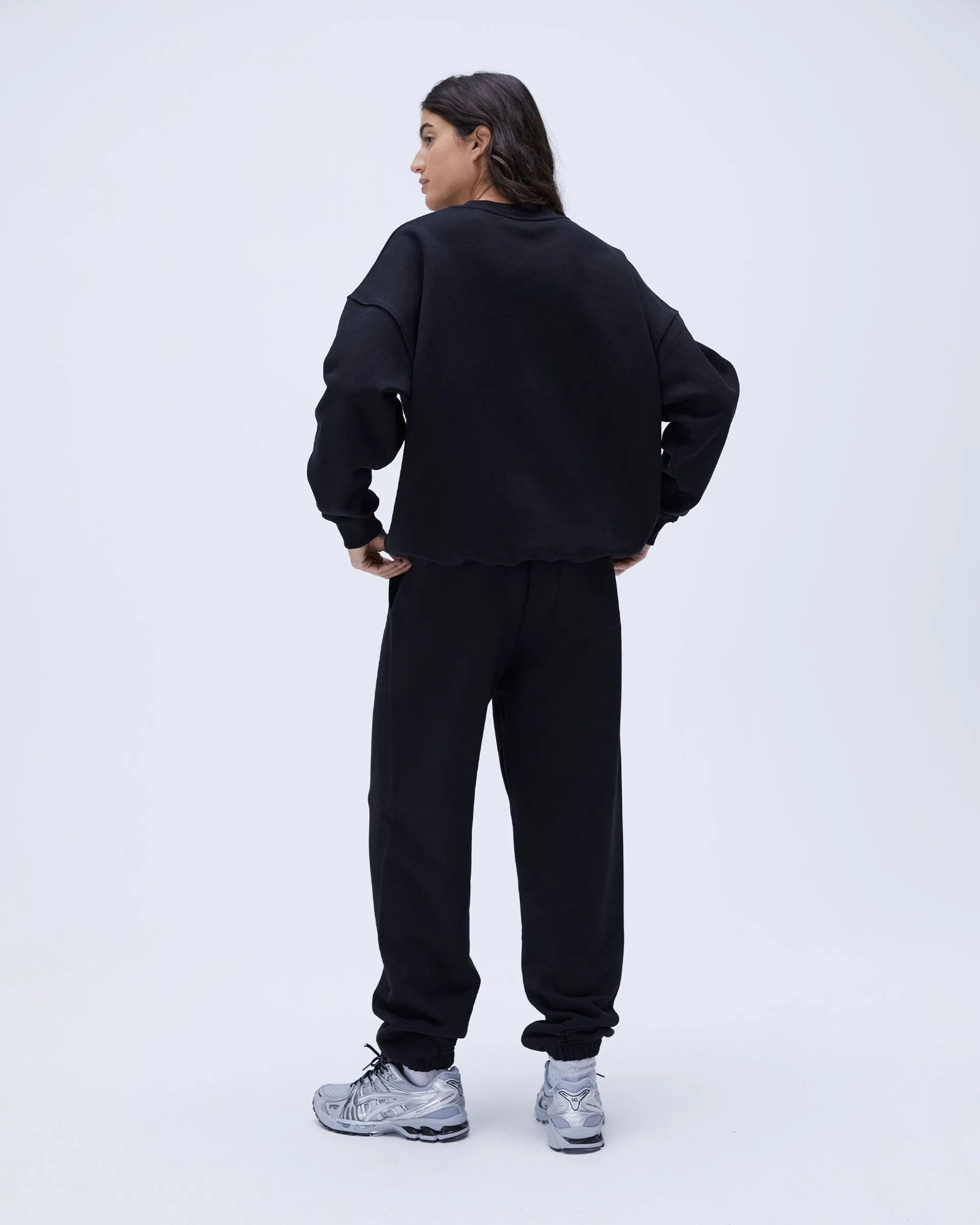 Sporty Layer Varsity Sweatpants - Black