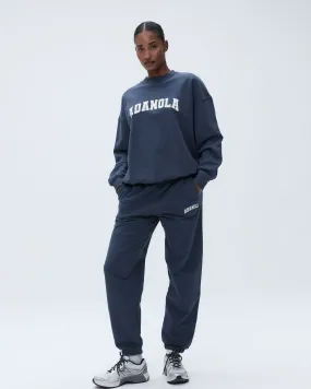 Versatile Wearable Flexible Knee Articulation Varsity Sweatpants - Washed Midnight Blue