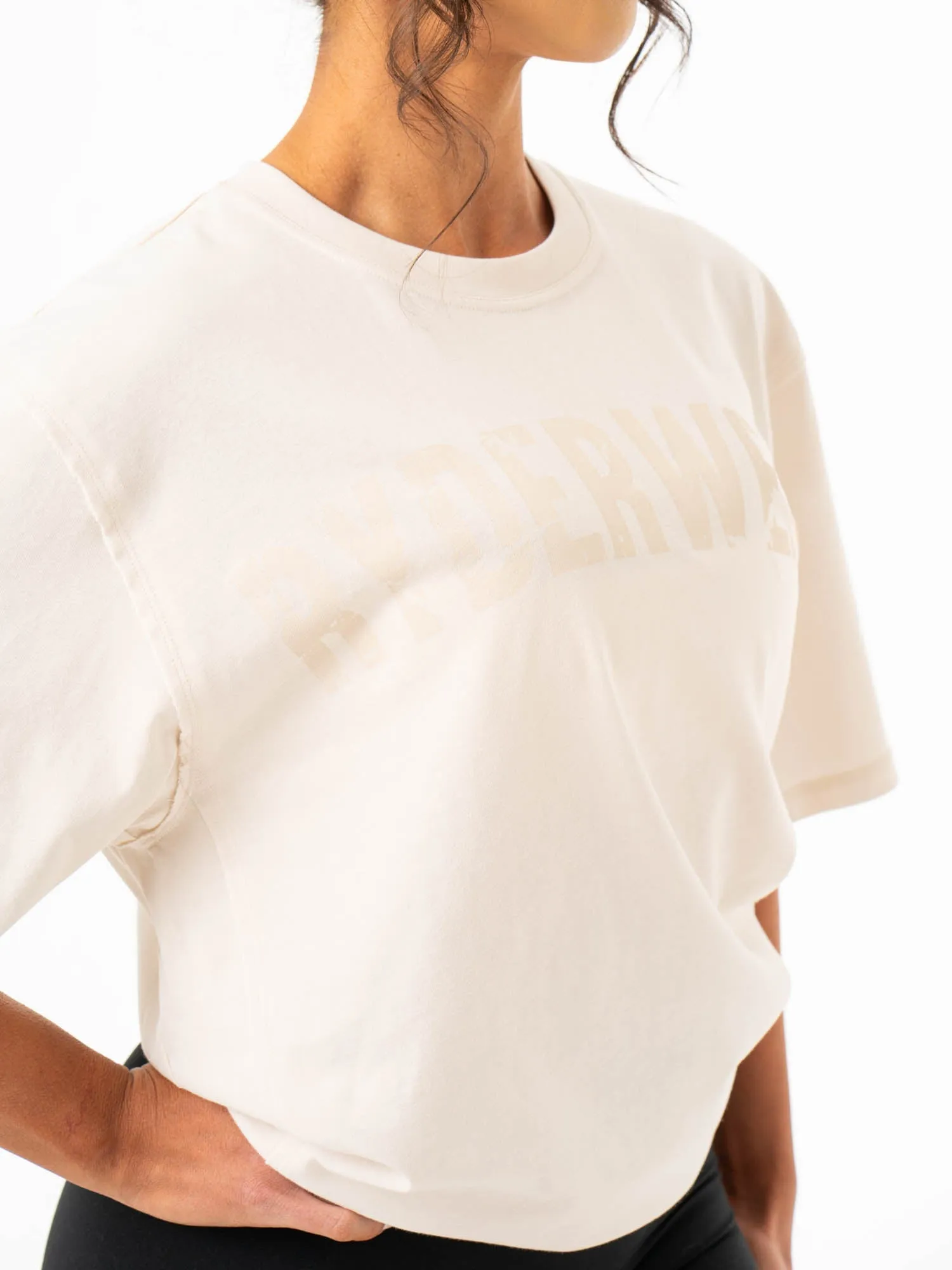 Force Oversized T-Shirt - Bone Versatile Top No Slip Shoulder Design