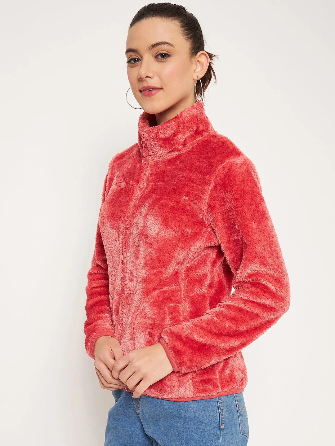 Madame Light Pink High Neck Sweatshirt Timeless Layer Breathable