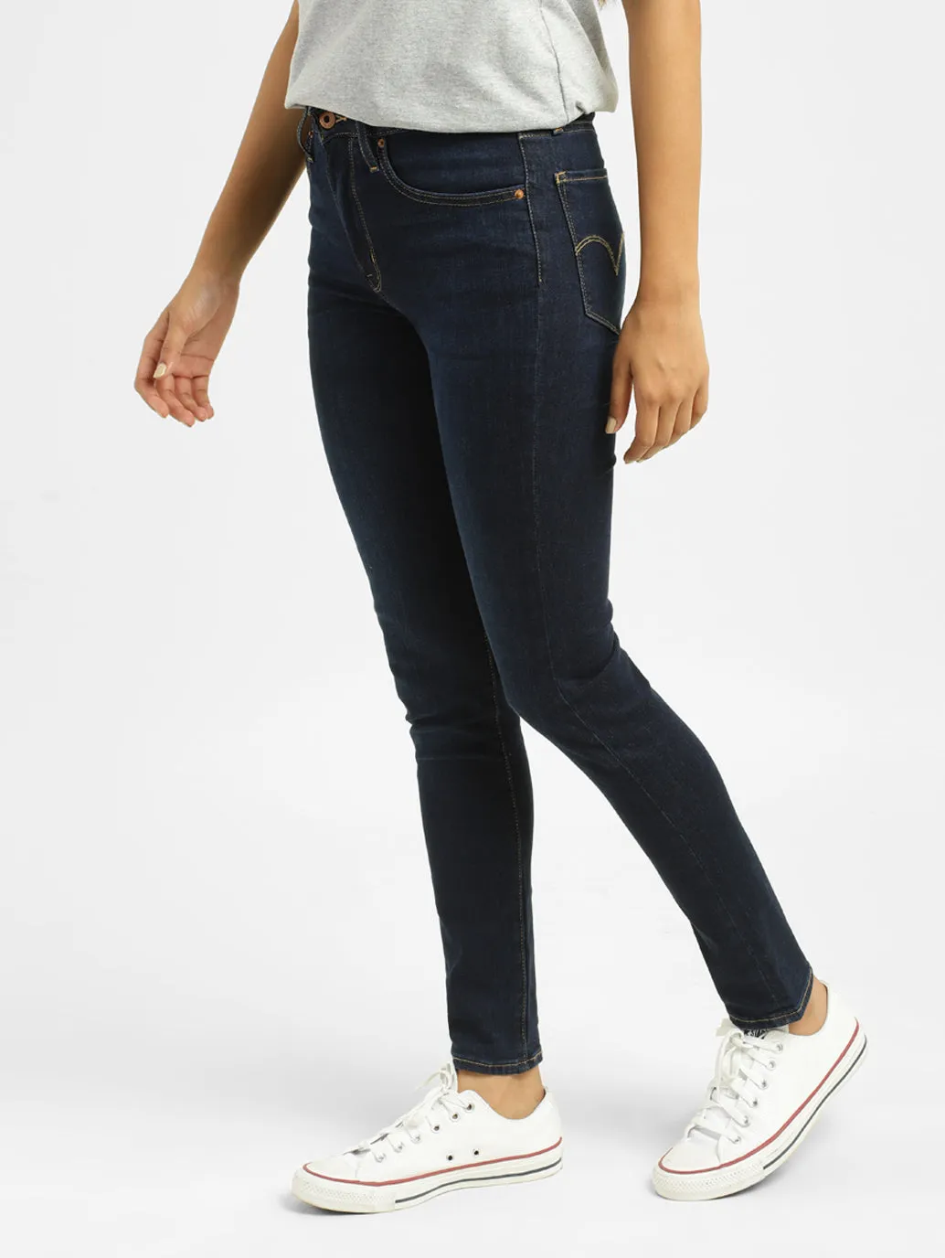 Timeless Feel Women's 721 Blue Skinny Fit Mid Rise Jeans