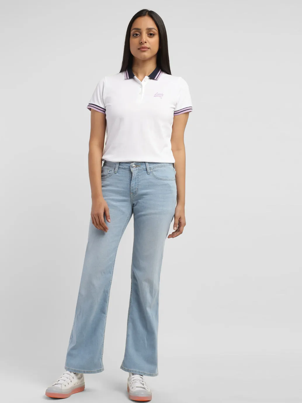 Women's Blue Bootcut Fit Mid Rise Jeans Casual Street Suitable Fit