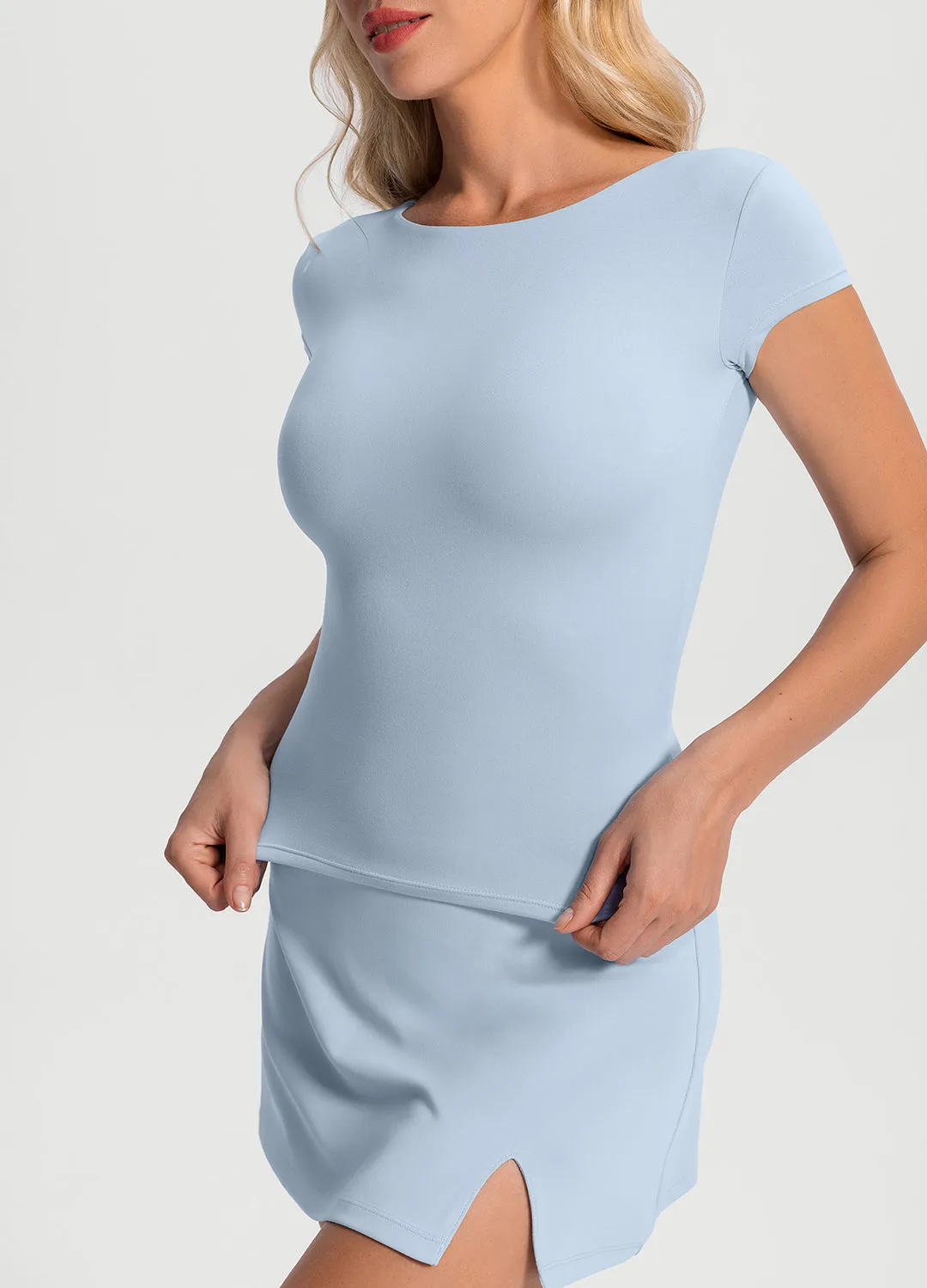 Self Fabric Tape Sporty Vibe Open-Back T-Shirt