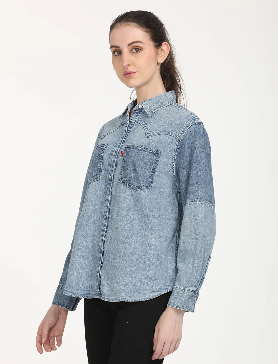 Nautical Look Fashionable Pick Women's Colorblock Relaxed Fit Shirt