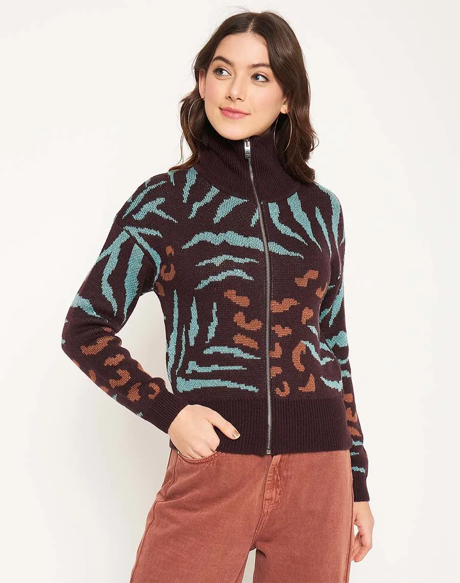 Madame Chocolate Printed Sweater Comfortable Style