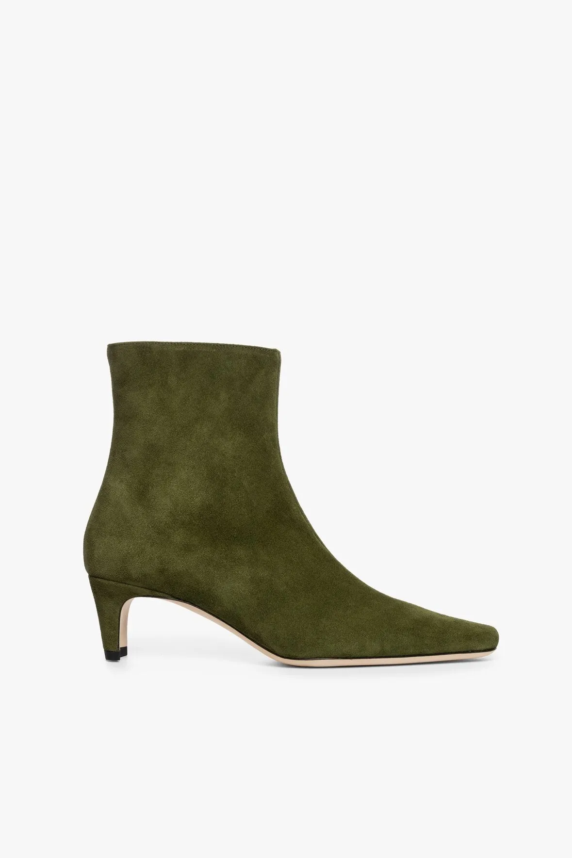 WALLY ANKLE BOOT | OLIVE SUEDE Sleek Profile