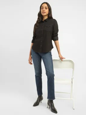 Women's 312 Blue Straight Fit Mid Rise Jeans Sleek Design