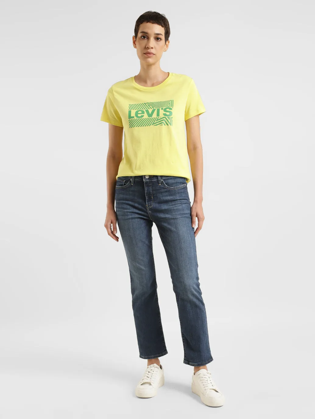 Women's 312 Blue Straight Fit Mid Rise Jeans Tailored Appearance Reinforced Pockets