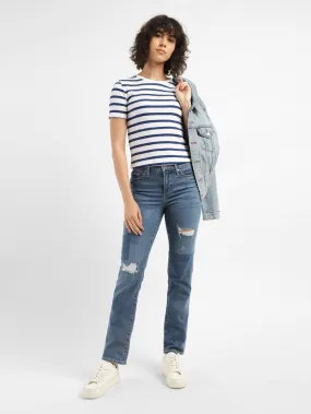 Versatile Cut Light material Women's 312 Blue Straight Fit Mid Rise Jeans