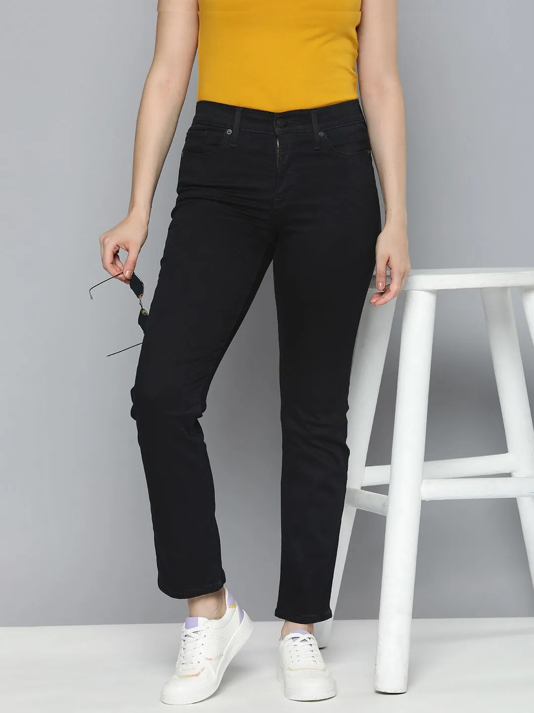 Women's 314 Black Straight Fit High Rise Jeans Essential Wear