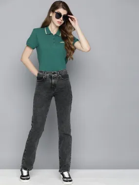 Multi Pocket Utility Women's 314 Grey Straight Fit High Rise Jeans