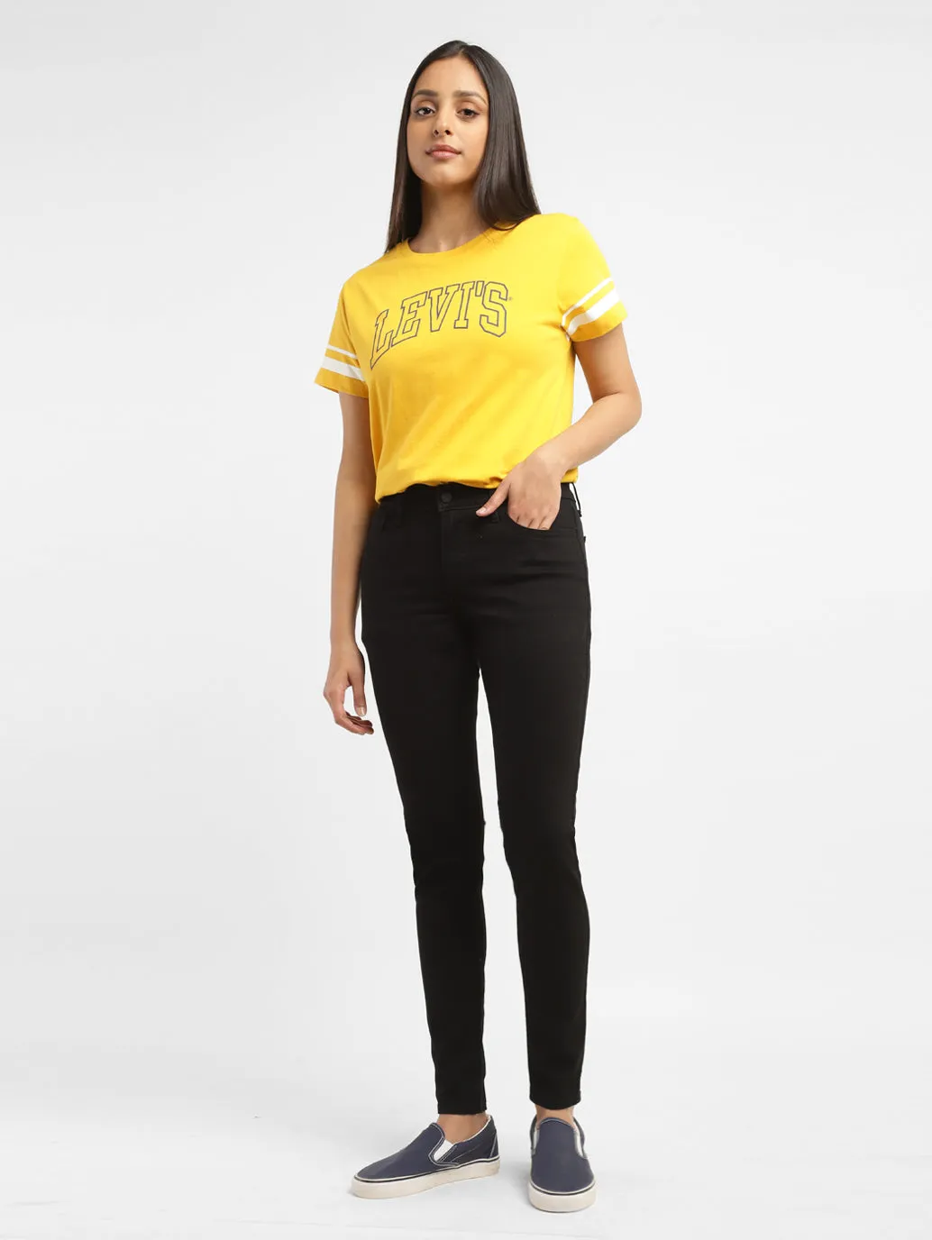 Crisp Look Women's 710 Black Skinny Fit Mid Rise Jeans