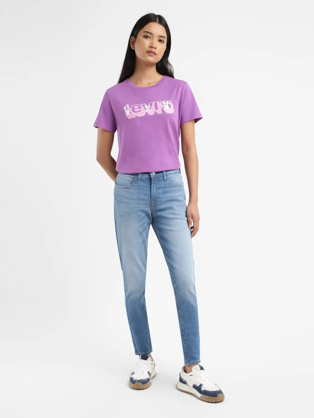 Women's 710 Blue Skinny Fit Mid Rise Jeans Weekend Warrior Elegant Modern Fit