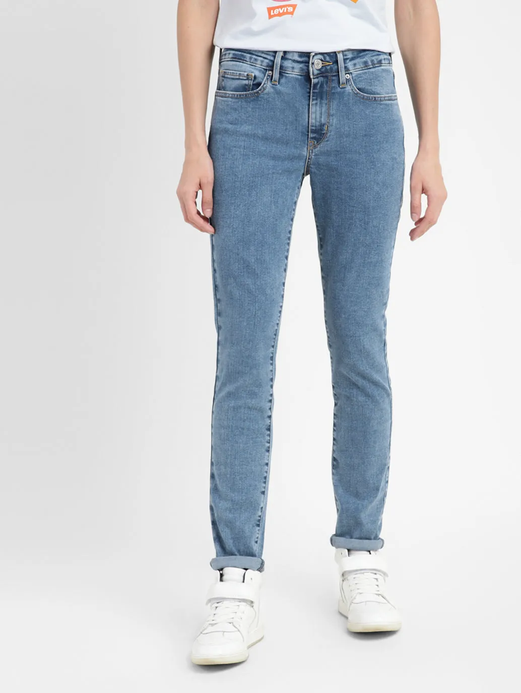 Casual Friday Versatile Women's 711 Blue Skinny Fit High Rise Jeans