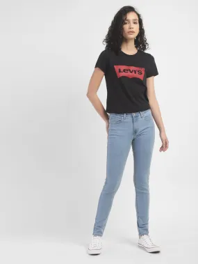 Women's 711 Blue Skinny Fit Mid Rise Jeans No Iron Wear