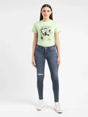 Women's 711 Blue Skinny Fit Mid Rise Jeans Modern Minimalist Rainy Day