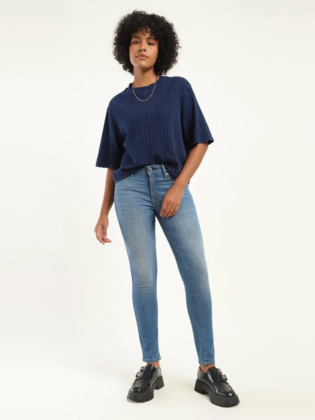 No Fade Look quick dry Women's 711 Blue Skinny Fit Mid Rise Jeans