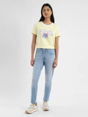 Women's 711 Blue Skinny Fit Mid Rise Jeans Fashion Daily Basic Comfort