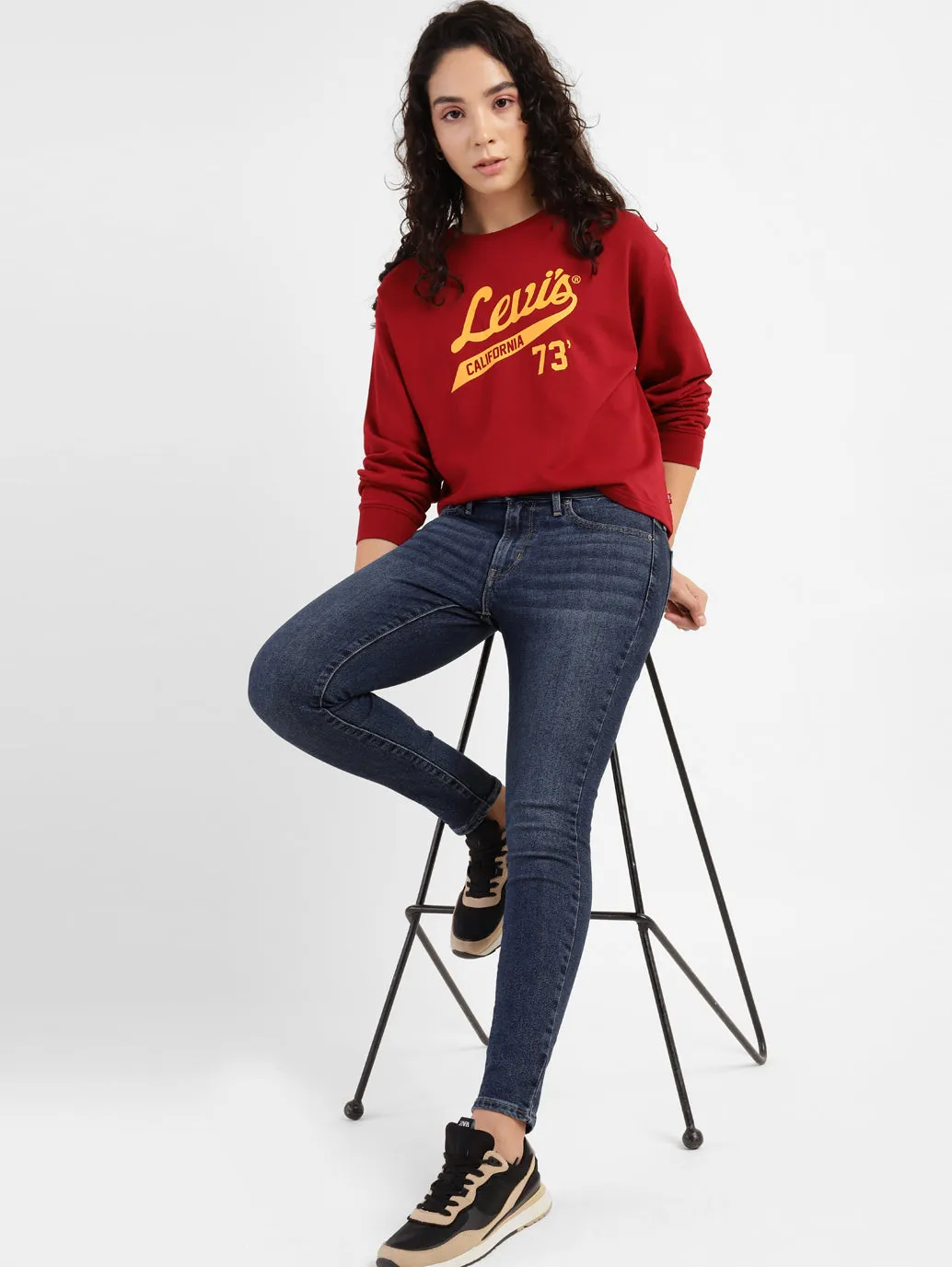 Lifestyle Choice Women's 711 Blue Skinny Fit Mid Rise Jeans