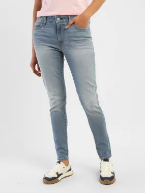 Women's 711 Blue Skinny Fit Mid Rise Jeans Holiday Vibes Work Ready Plain Comfort