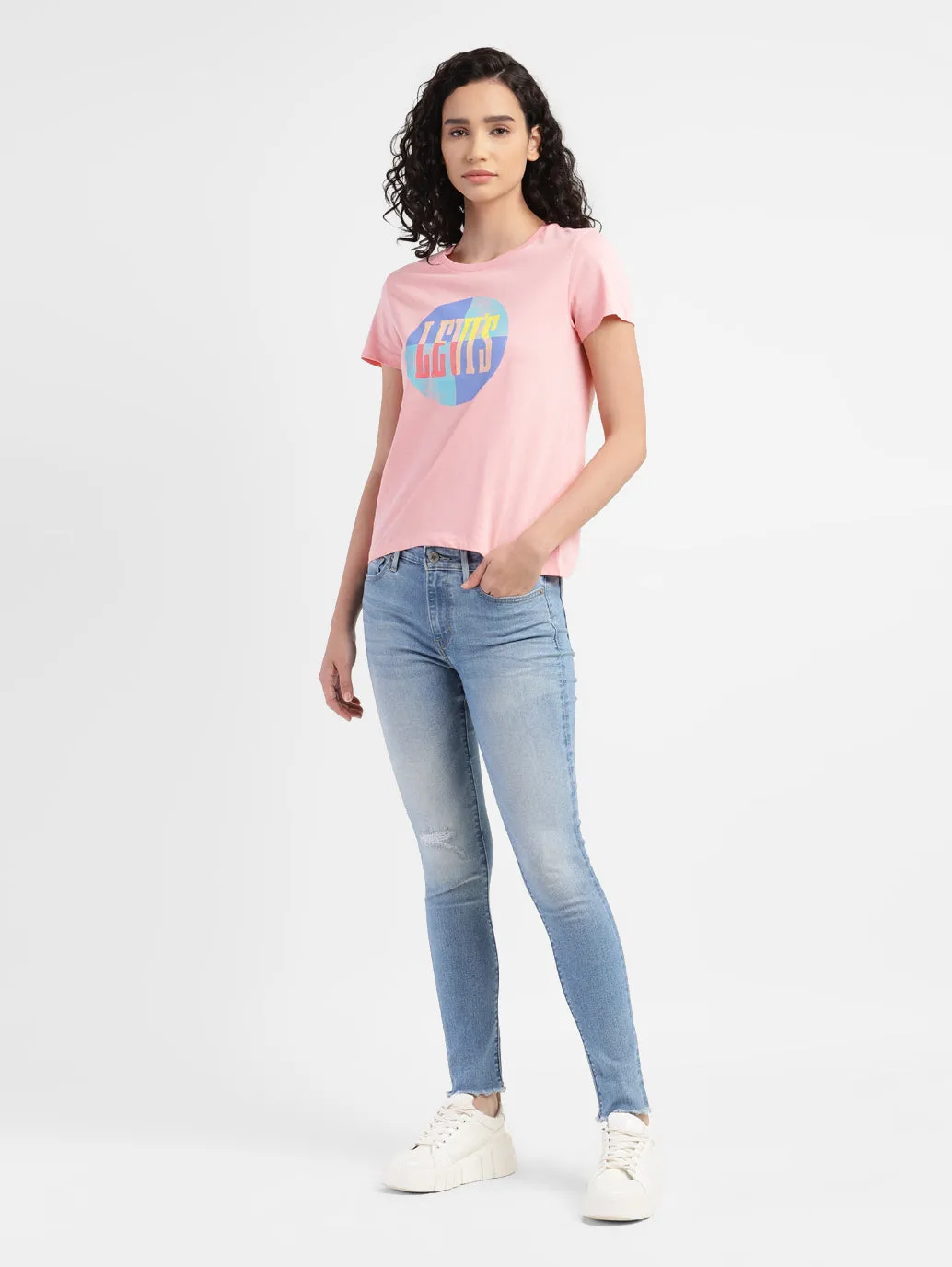 Women's 711 Blue Skinny Fit Mid Rise Jeans Heavyweight Denim