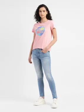 Women's 711 Blue Skinny Fit Mid Rise Jeans Chic Essentials