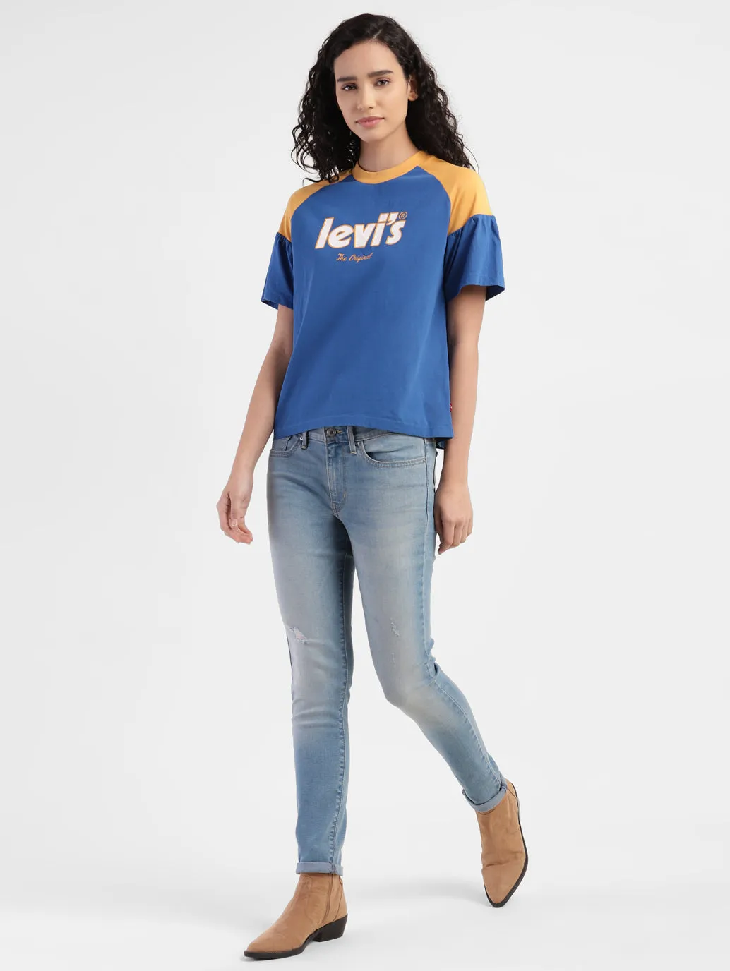 Non Restrictive Cut Women's 711 Blue Skinny Fit Mid Rise Jeans