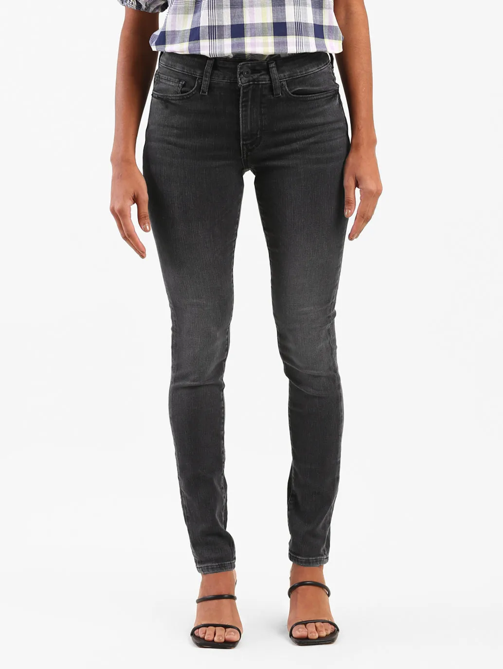 Women's 711 Grey Skinny Fit Mid Rise Jeans Low Maintenance Comfy Streetwear Fan Music Event