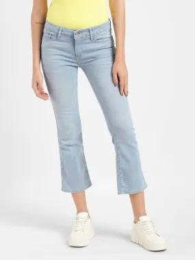 Women's 715 Blue Flared Fit Mid Rise Jeans Laidback Style Sporty Comfort