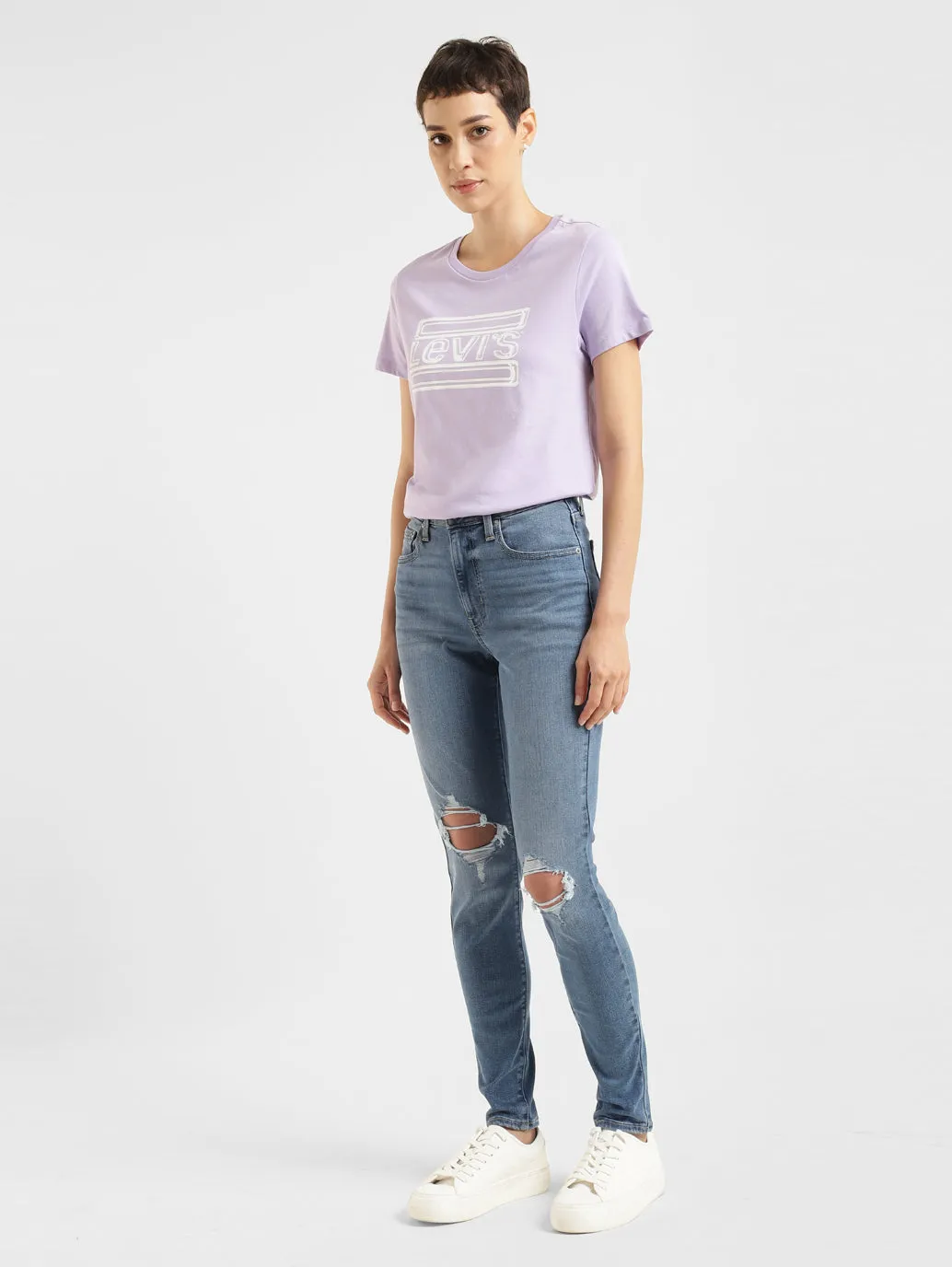 Fashion Lover Versatile Breathable Lining Women's 721 Blue Skinny Fit High Rise Jeans