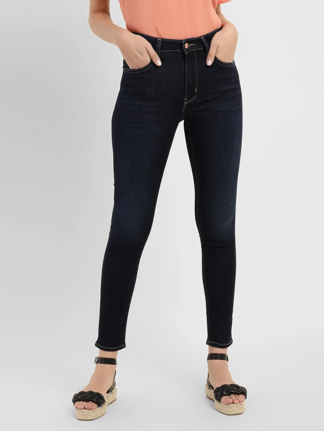 Women's 721 Navy Blue Skinny Fit High Rise Jeans Affordable Unisex Wear